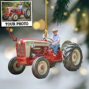 Custom Photo Gifts For Farmers, Upload Farm Tractor Photo Christmas Ornament 29pgvp140924 - Ornament - GoDuckee