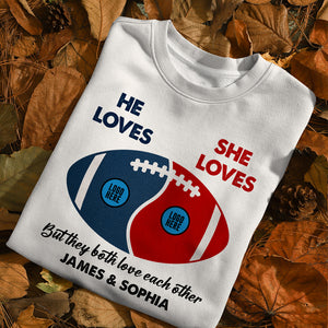 American Football Fans Love Each Other Personalized Shirt Gift For Couple - Shirts - GoDuckee