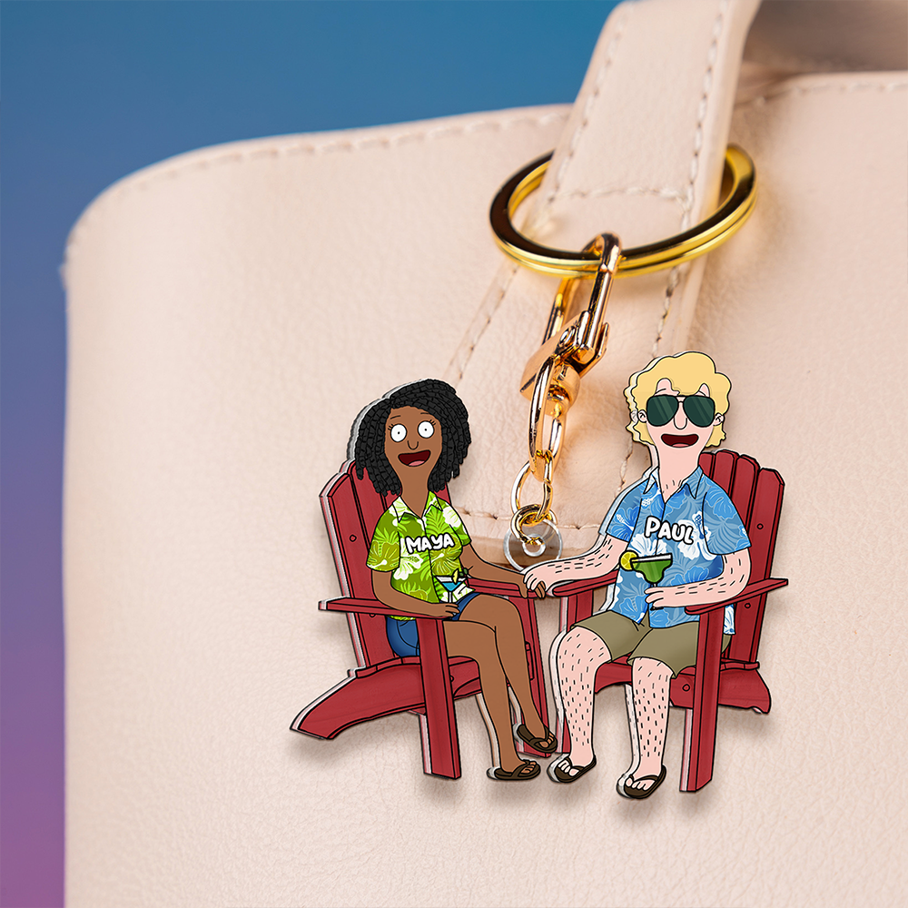 Personalized Gifts For Couple Keychain Cartoon Couple 01QHHU100225PA - Keychains - GoDuckee