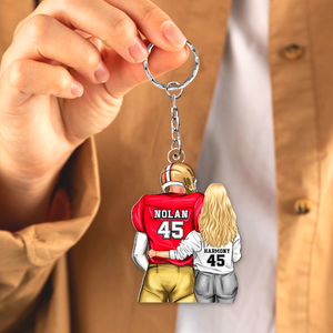 Personalized Gifts For Couple Keychain Couple Hugging Back View 072QHHU110125TM - Keychains - GoDuckee