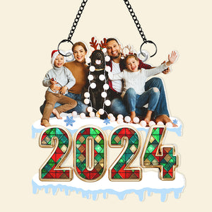 Custom Photo Gifts For Family Christmas Suncatcher Ornament 02QHHU270824 - Ornament - GoDuckee