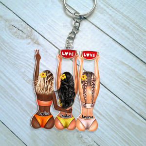 Personalized Gifts For Bestie Keychain Beach Girls 03QHHU100125TM - Keychains - GoDuckee