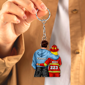 Personalized Gifts For Firefighter Couple Keychain 011QHHU110125TM - Keychains - GoDuckee