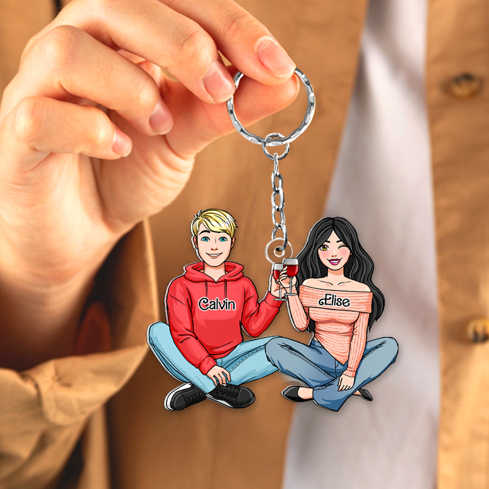 Personalized Gifts For Couple Keychain 03QHHU110125HH - Keychains - GoDuckee