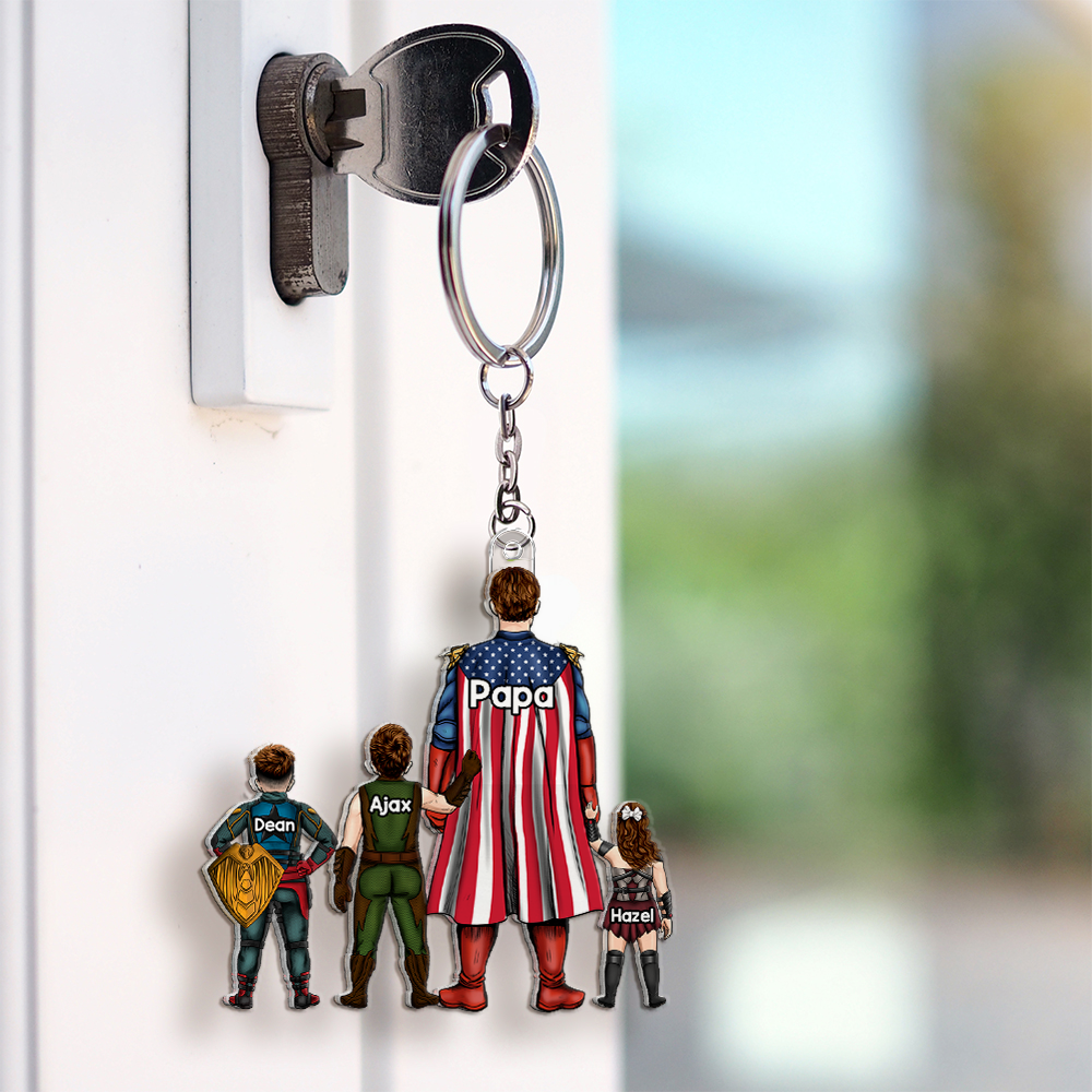Super Dad Keychain - Personalized Gifts For Dad 06qhhu160525hg - Keychains - GoDuckee