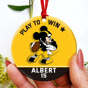 Football-Personalized Ceramic Circle Ornament-03huqn101023 - Ornament - GoDuckee