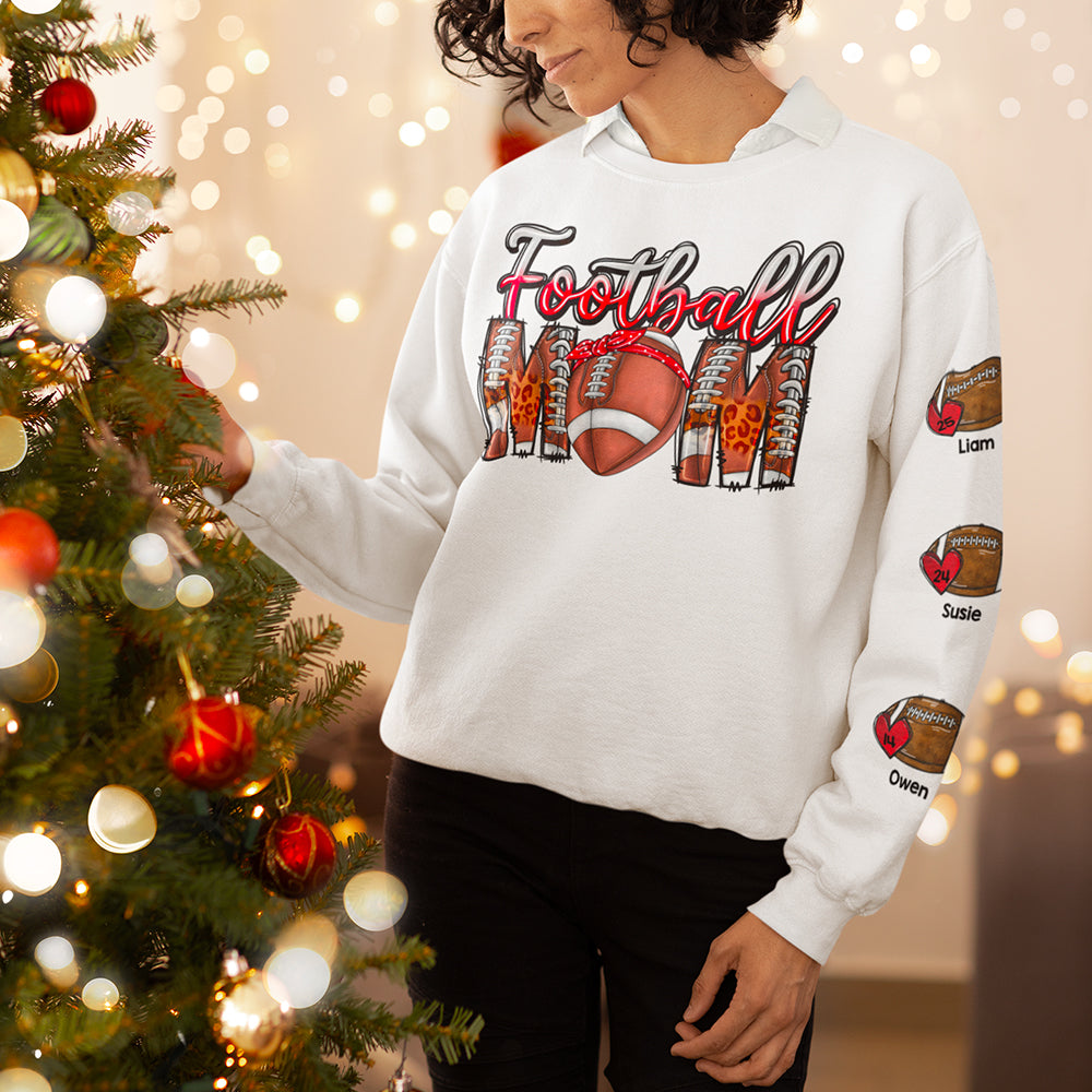 Football Mom, Personalized American Football Shirt, Gift For Football Lover, Mom Gift, Grandma Gift, Christmas Gift - AOP Products - GoDuckee