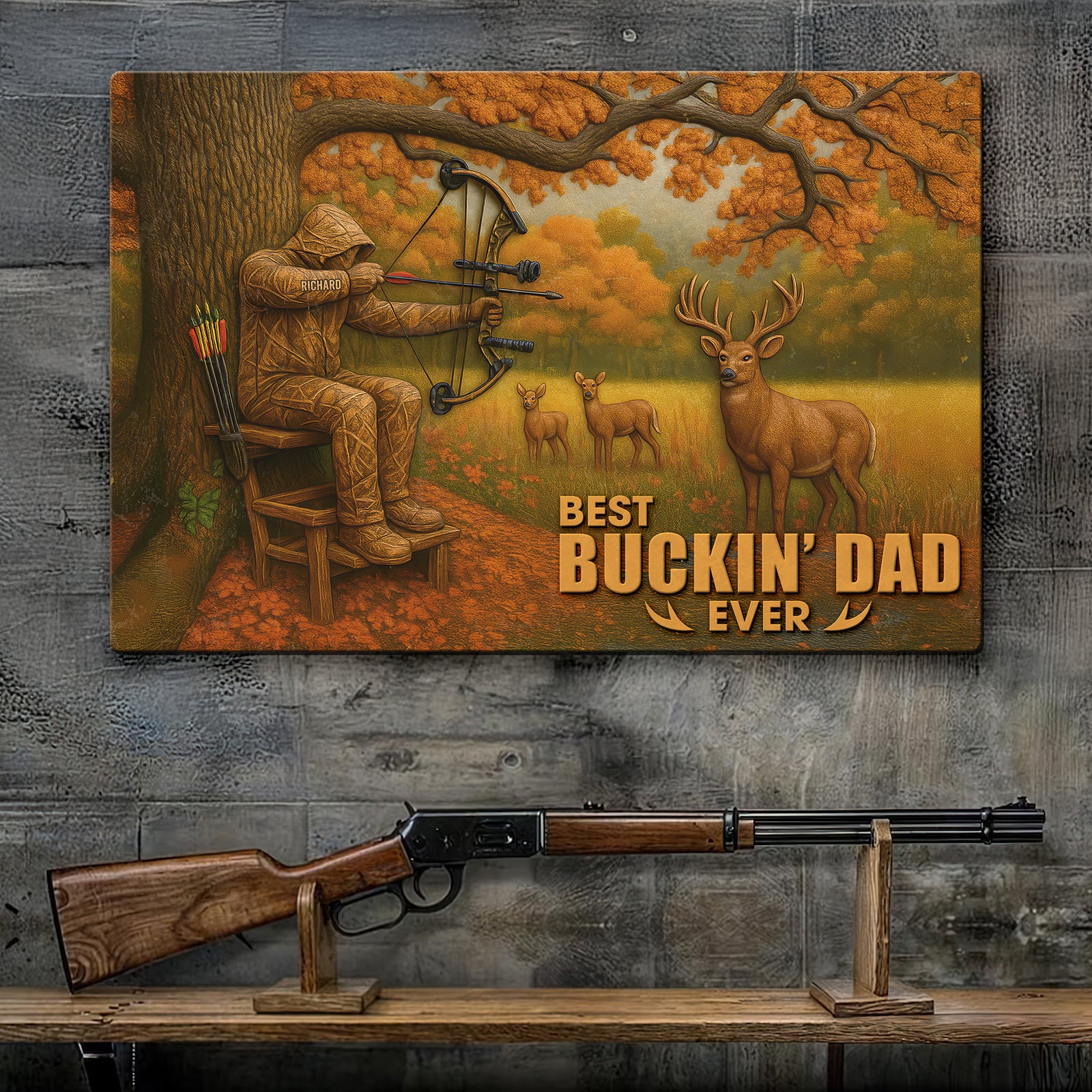 Hunting Dad Print Metal Sign - Personalized Gifts For Father 02HUQN020525 - Metal Signs - GoDuckee