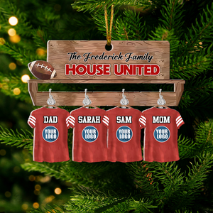 Personalized Gifts For American Football-Loving Family Christmas Ornament 01huhu051024 - Ornament - GoDuckee