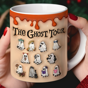 Gifts For Horror Fans, Ghost Halloween 3D Inflated White Mug 01NAPU040924 - Coffee Mug - GoDuckee