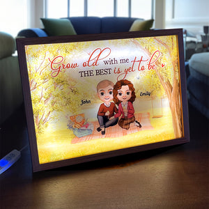 Grow Old With Me, Couple Gift, Personalized Light Picture Frame, Camping Couple Light Frame - Poster & Canvas - GoDuckee