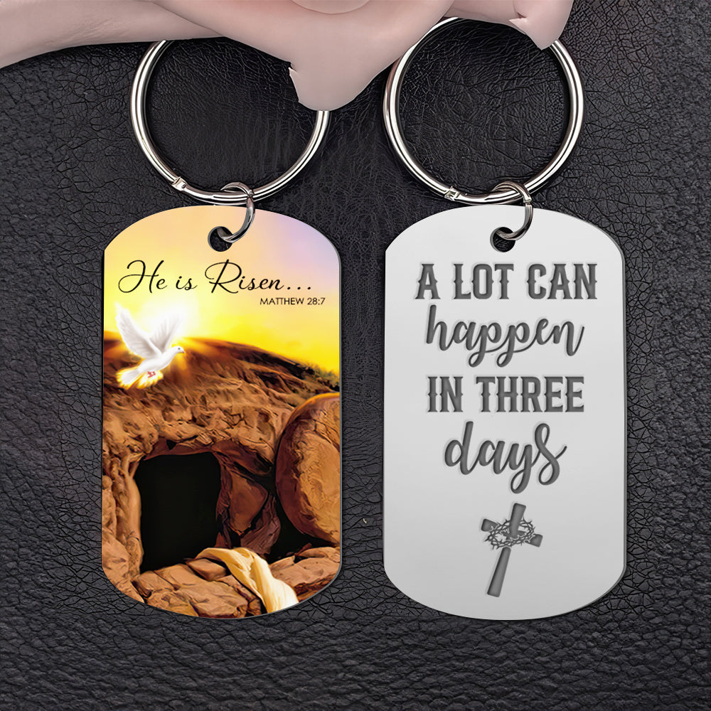 Gifts For Easter Day Keychain He Is Risen - Keychains - GoDuckee