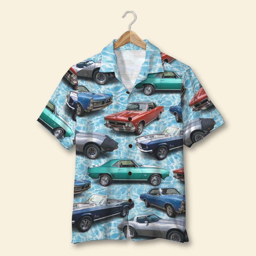 Custom Classic Car Photo Hawaiian Shirt 05bhtn280622-03-tt Water Pattern - Hawaiian Shirts - GoDuckee