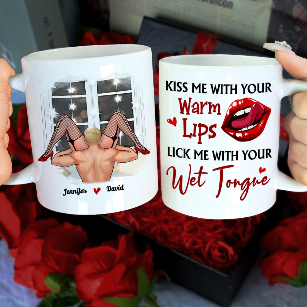 Couple, Kiss Me With Your Warm Lips, Personalized Mug, Couple Gifts - Coffee Mug - GoDuckee