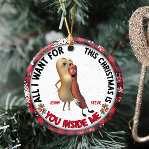 Couple, All I Want For Christmas Is You, Personalized Ornament, Christmas Gifts For Couple, 02OHPO180923 - Ornament - GoDuckee