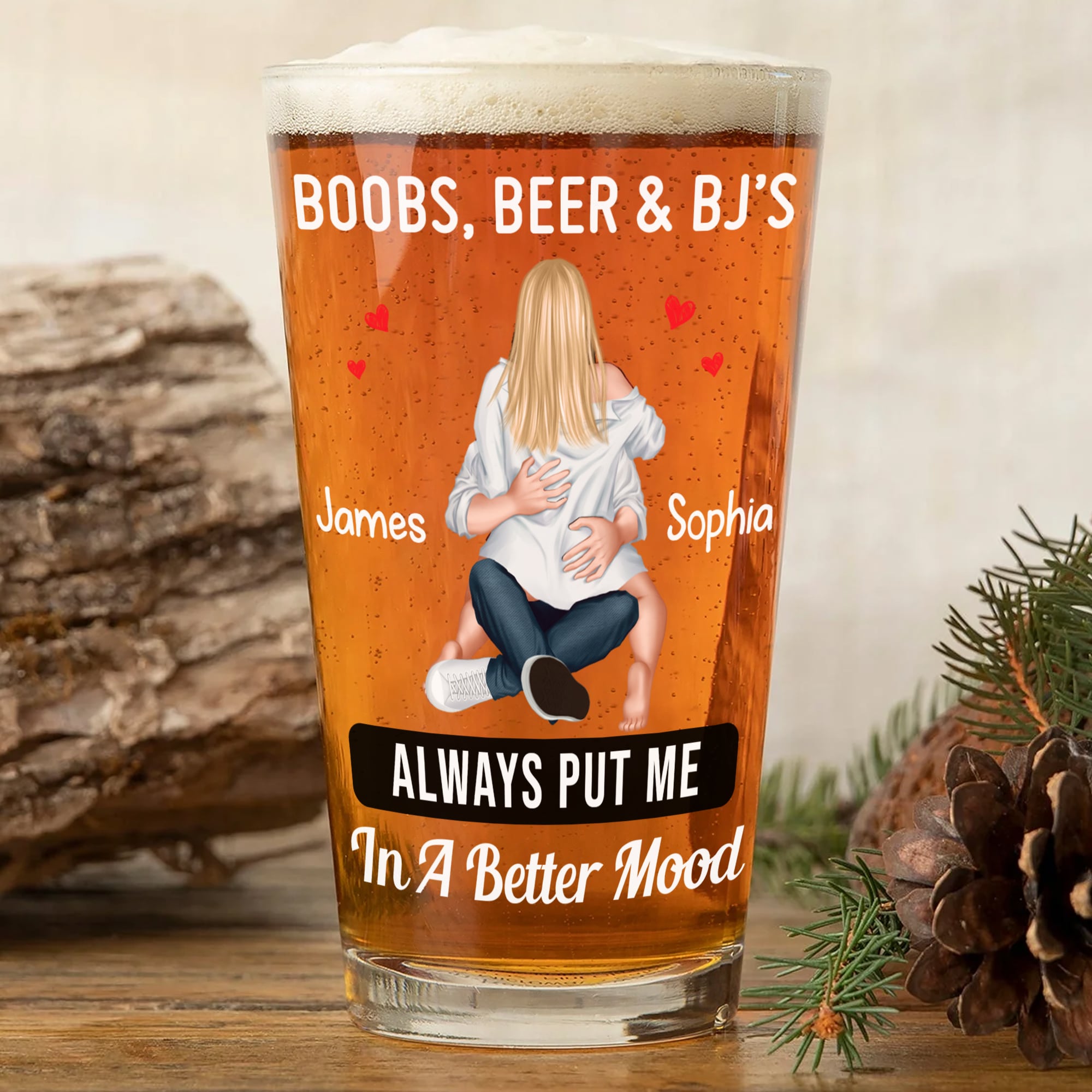 Personalized Gifts For Couple Beer Glass 03nadc170724 Naughty Couple Together - Beer Glasses - GoDuckee