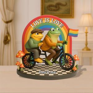 LGBT Frog Couple Plaque - Personalized Gifts For Couple 03natn280525 - Shaped Plaques - GoDuckee