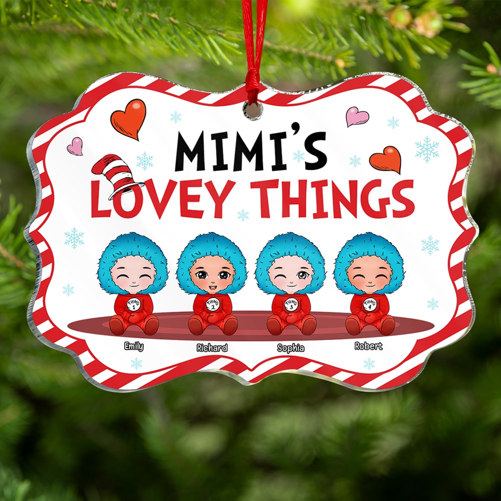 Mimi's Lovey Things-Personalized Medallion Acrylic Ornament- Gift For Grandma- Christmas Gift-PW-04ohqn171023ha - Ornament - GoDuckee