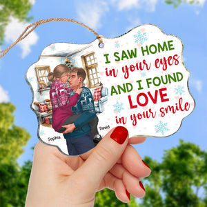 I Saw Home In Your Eyes-Personalized Medallion Acrylic Ornament-Gift For Him/ Gift For Her- Christmas Gift- Couple Ornament - Ornament - GoDuckee