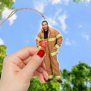 Firefighter-Custom Photo Acrylic Ornament- Gift For Firefighter- Christmas Gift - Ornament - GoDuckee