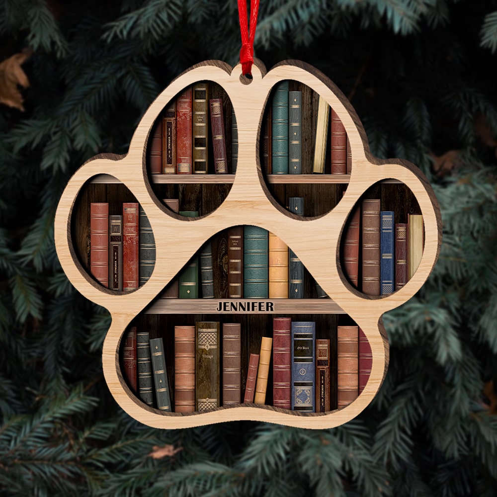 Book Lover-Personalized Wood Ornament - Gift For Book Lover- Christmas Gift - Ornament - GoDuckee