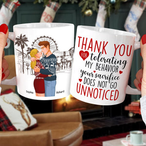 Thank You For Tolerating My Behavior-Personalized Coffee Mug- Couple Gift- Couple Coffee Mug - Coffee Mug - GoDuckee