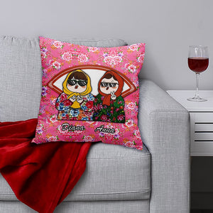 Personalized Gifts For Besties Square Pillow Dongbei Flower Pattern - Pillow - GoDuckee