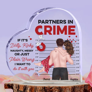 Partners In Crime-Personalized Acrylic Plaque-Gift For Couple- Couple Acrylic Plaque - Decorative Plaques - GoDuckee