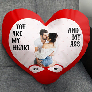 You Are My Heart And My Ass-Custom Photo Couple Pillow-Couple Gift- Couple Pillow - Pillow - GoDuckee