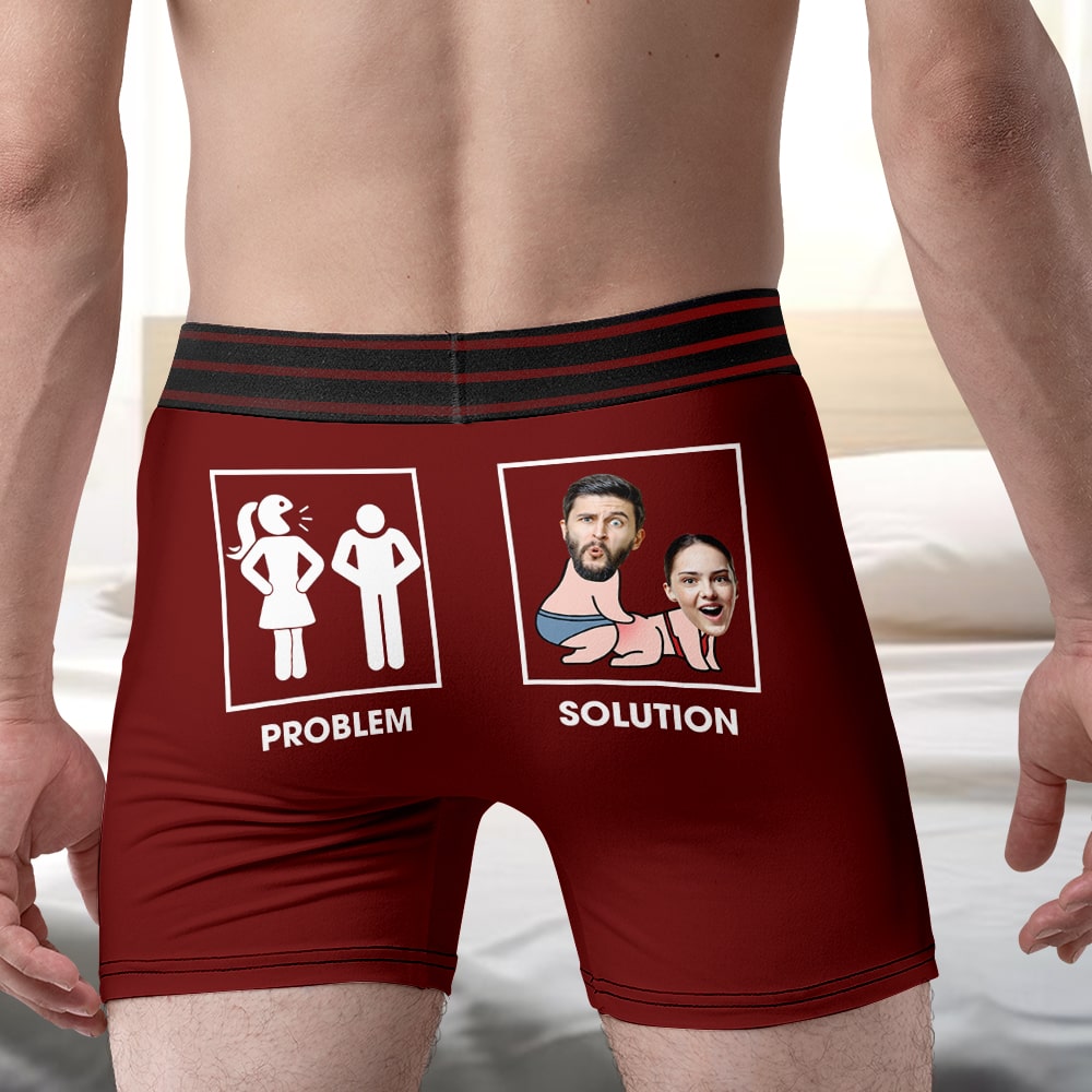 Personalized Gifts For Men Boxers Problem Solution - Boxers & Briefs - GoDuckee