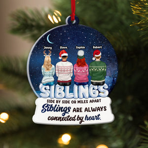 Siblings, Brothers & Sisters Are Always Connected By Heart, Personalized Ornament, Christmas Gifts For Siblings, 01HTPO130923 - Ornament - GoDuckee