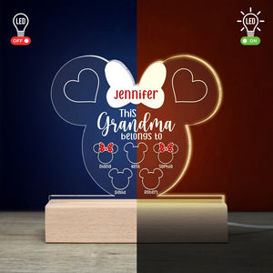 Grandmother, This Grandma Belongs To, Personalized Led light, Gift For Grandmother, 04QNQN240223 - Led Night Light - GoDuckee