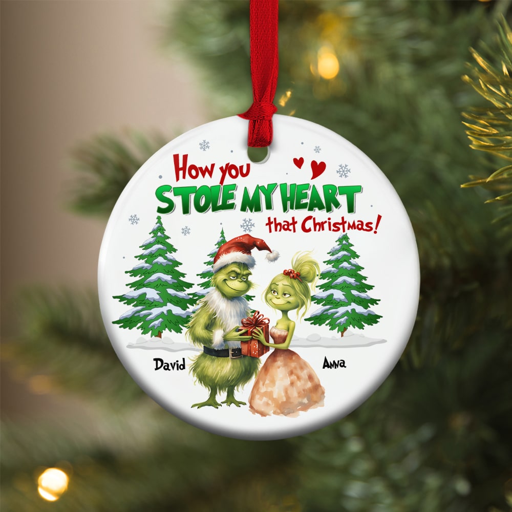 How You Stole My Heart That Christmas, Personalized Couple Ornament, 01HTTN080923, Couple Gift - Ornament - GoDuckee