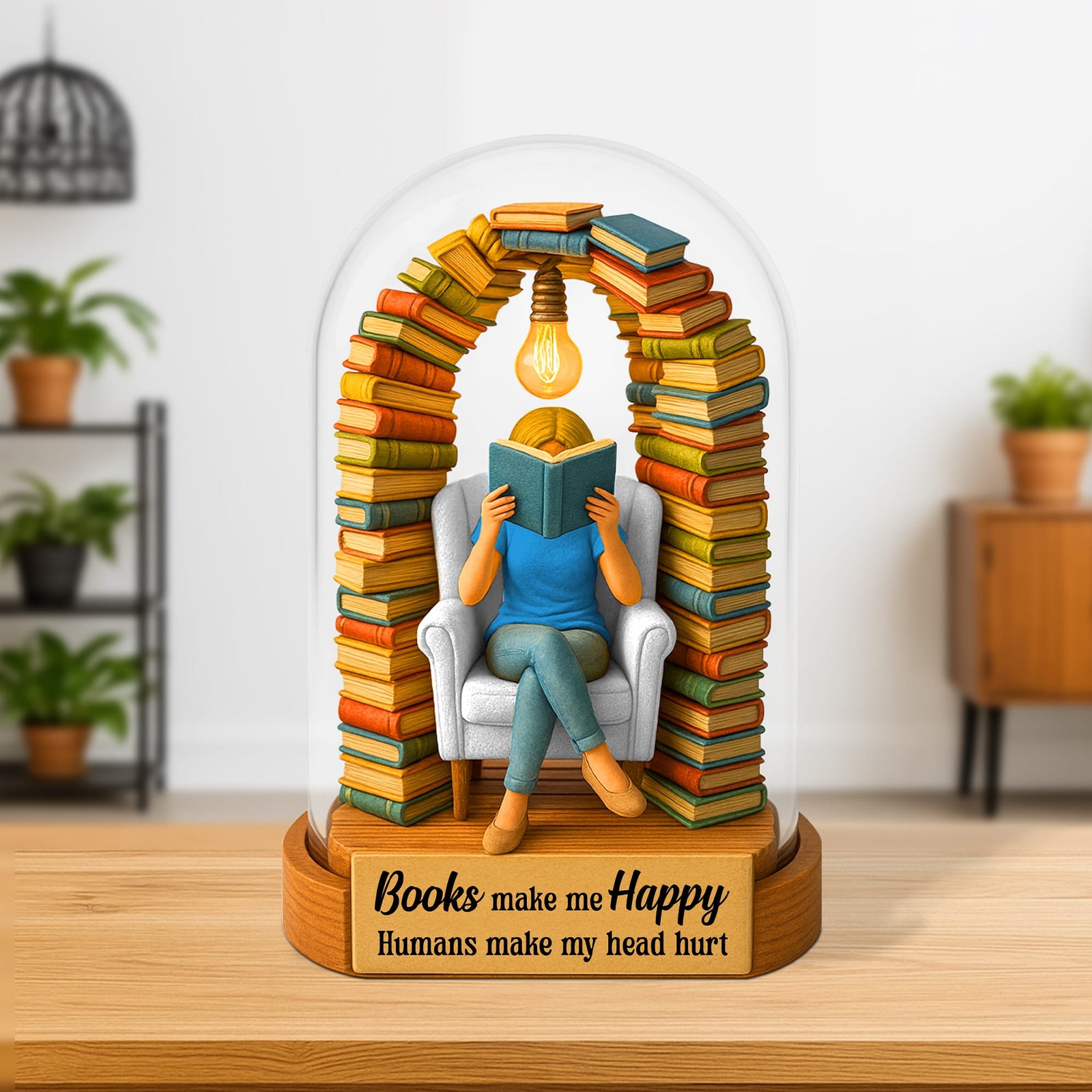 Reading Book Plaque - Personalized Gifts For Book Lovers 05hutn050625 - Shaped Plaques - GoDuckee