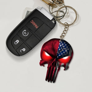 Gift For Football Lover - Personalized Punisher Skull-Keychain PW-01HUTN050823 - Keychains - GoDuckee
