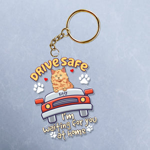 Personalized Gifts For Cat Lovers Keychain Drive Safe - Keychains - GoDuckee