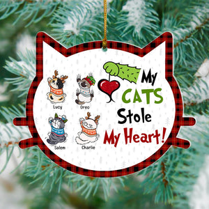 My Cats Stole My Heart-Personalized Ornament -Gift For Cat Lover- Christmas Gift- Cat Lover Ornament - Ornament - GoDuckee