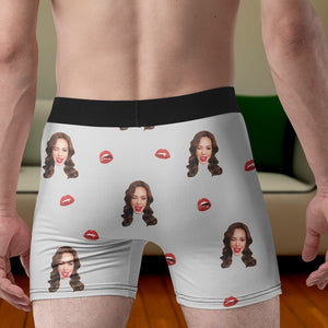 Custom Photo Boxer Briefs For Couples- Funny Couple Boxer - Boxer Briefs - GoDuckee