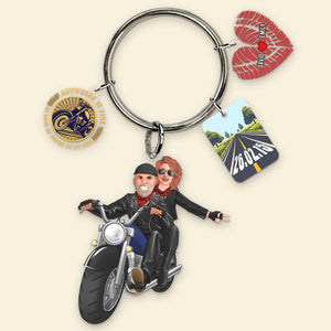 Personalized Gifts For Biker Couple Keychain 04toqn210624da - Keychains - GoDuckee