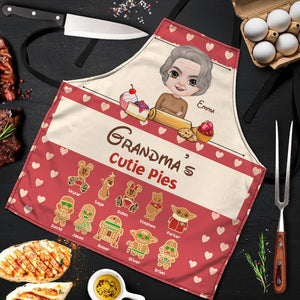 Personalized Gifts For Grandma Aprons Grandma's Cutie Pies 02htdt160124hh - Aprons - GoDuckee