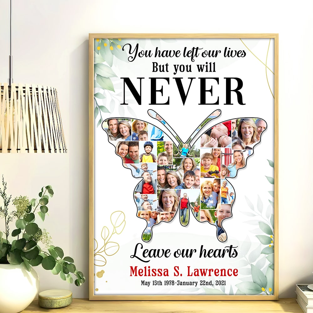 You Will Never Leave Our Hearts - Custom Photo Canvas Print- Memorial Gift - Poster & Canvas - GoDuckee
