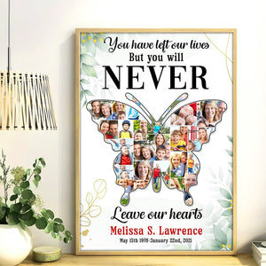 You Will Never Leave Our Hearts - Custom Photo Canvas Print- Memorial Gift - Poster & Canvas - GoDuckee