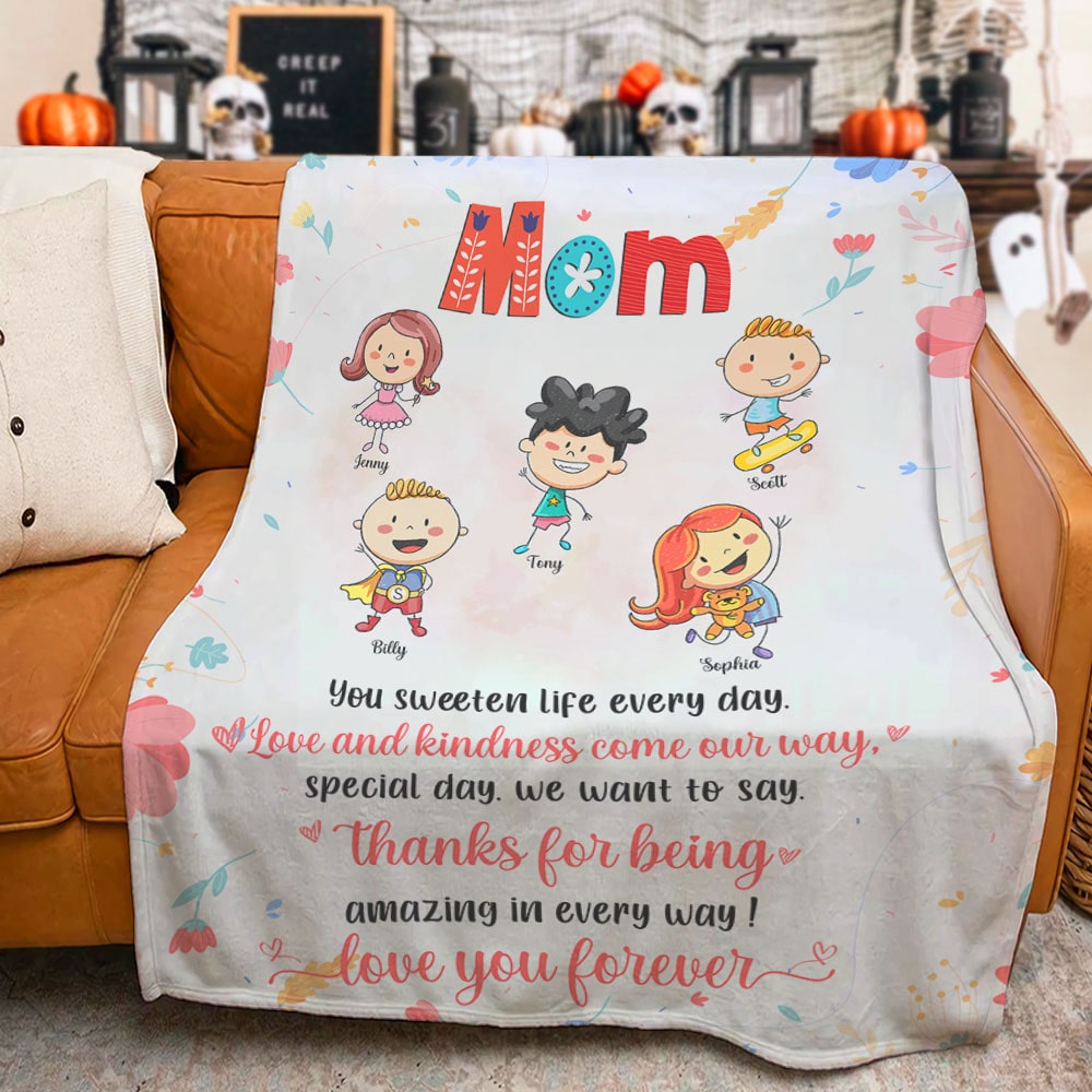 I Love You Mom, Personalized Blanket, Love Mom, Gift For Mom - GoDuckee