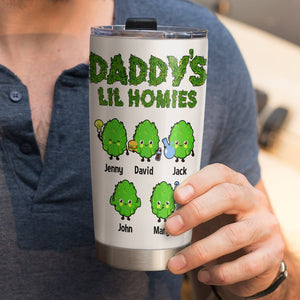 Daddy's Lil Homies Personalized Tumbler, Gift For Dad, Dad's Little Buds - Tumbler Cup - GoDuckee