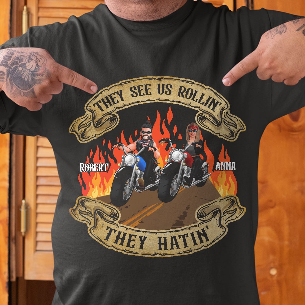 They See Us Rollin, Personalized Shirt, Valentine Gifts, Gifts For Couples, 04TOPO291123DA - Shirts - GoDuckee