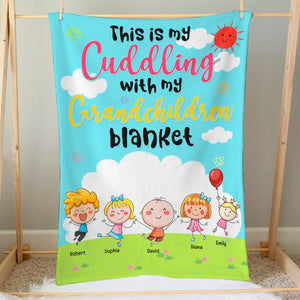 This Is My Cuddling With My Grandchildren Blanket- Personalized Blanket- Gift For Grandma- Grandma Blanket - Blanket - GoDuckee