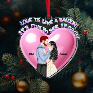 Love Is Like Balloon- Personalized Acrylic Ornament-Couple Gift- Couple Ornament - Ornament - GoDuckee