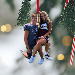 Personalized Custom Photo American Football Ornament, Christmas Gifts For Couple, 04NAPO021023 - Ornament - GoDuckee