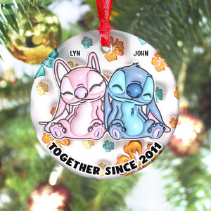 Sweet Cartoon Couple, Personalized 03NAPU261023 Ornament, Gift For Christmas - Ornament - GoDuckee