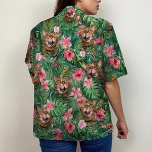 Custom Cat Photo Hawaiian Shirt -Gift For Cat Lover - Hawaiian Shirts - GoDuckee